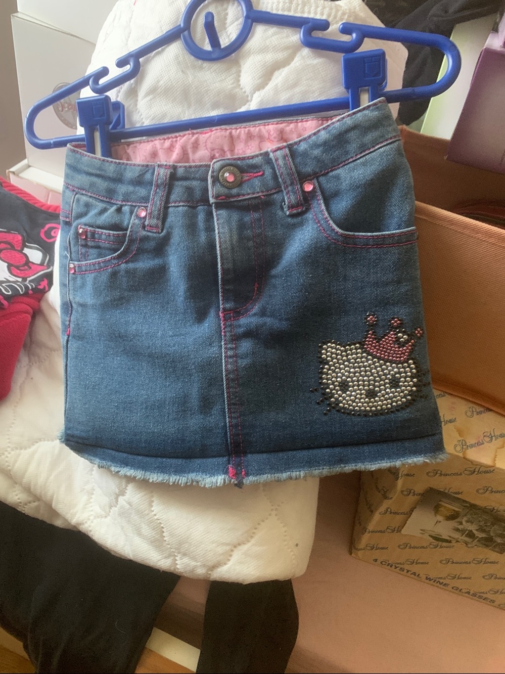 Hello Kitty jeans skort